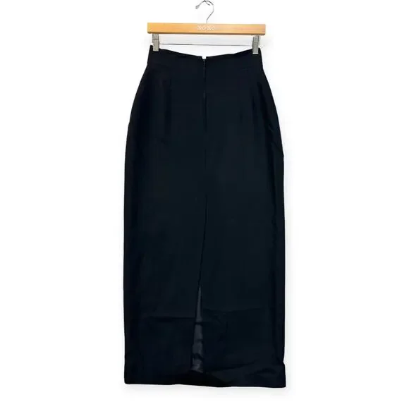 Vintage Bebe Womens 100% Wool Pencil Skirt Midi Y2K Slit Lined Made in USA Sz 4 - Picture 4 of 12